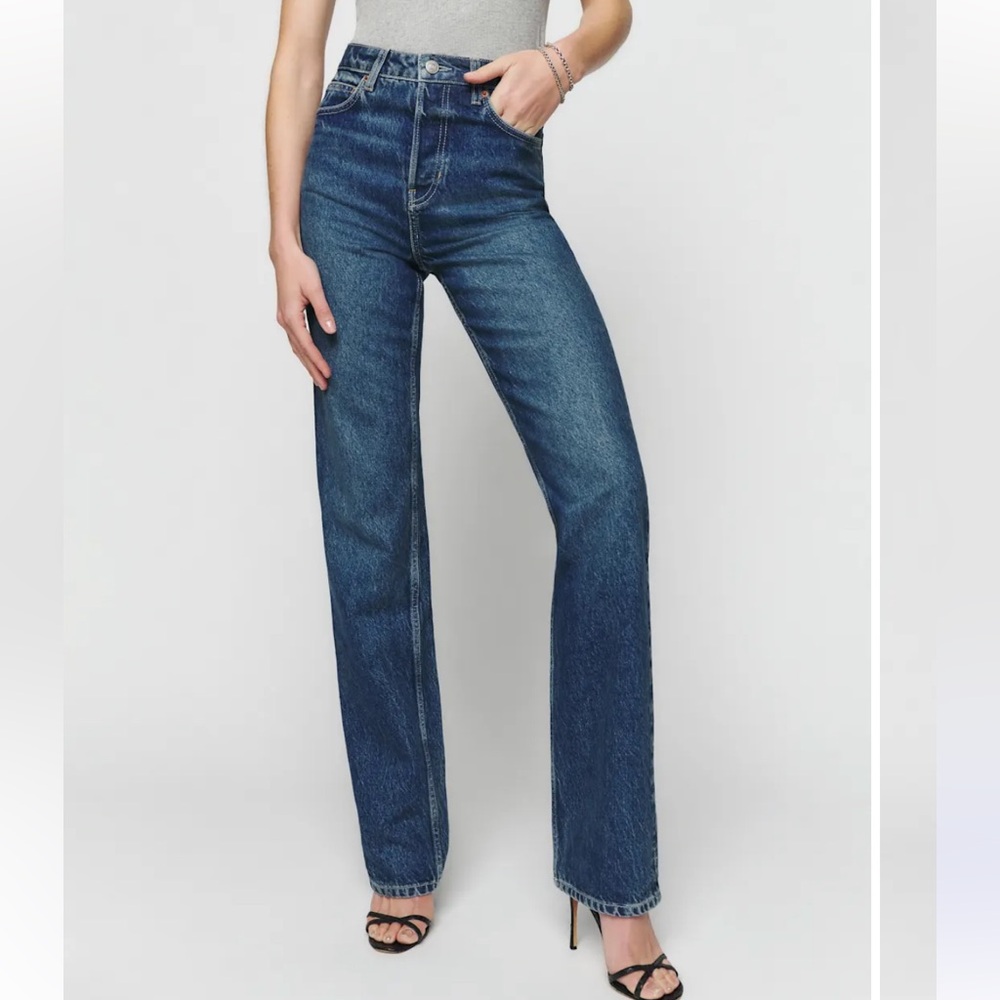 Cynthia High Rise Straight Long Jeans
